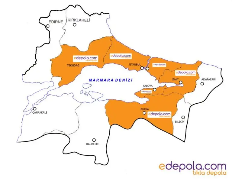 Edepola hizmet bölgeleri haritası